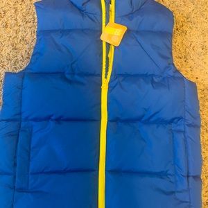 Boys blue and yellow puffer vest